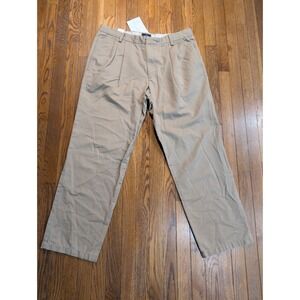 Dockers Relaxed Fit Cotton Khaki Tan Chino Pleated Front Pants Mens 38x32